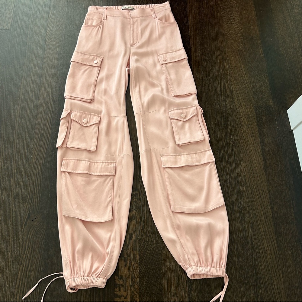 Alice + Olivia Pink Track Joggers with Relaxed Fit